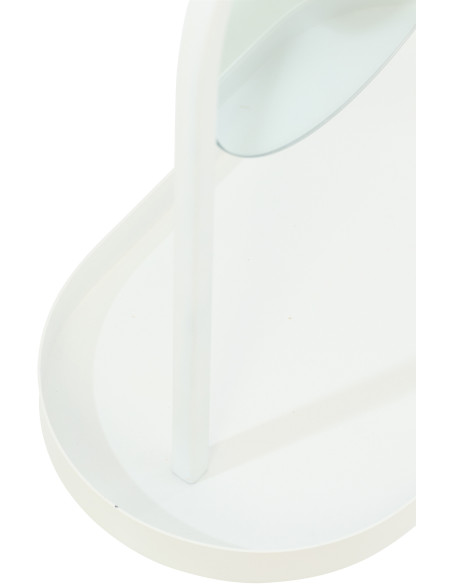 Miroir à poser design Rond Métal Blanc Noéa 