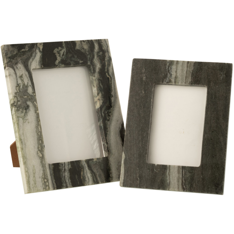 Cadre photo design chic pour photo 13x18 Marbre Noir Gris clair Onyra 