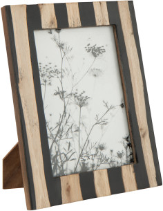 Cadre photo ethnique chic pour photo 13x18 Bois MDF Noir Naturel Elyon 