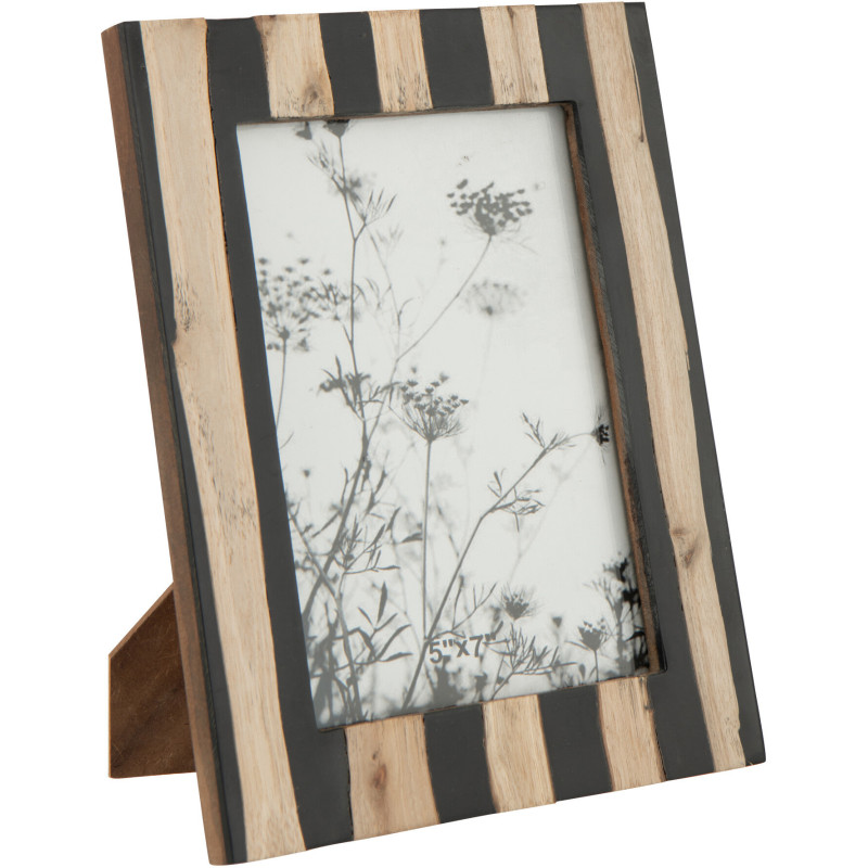 Cadre photo ethnique chic pour photo 13x18 Bois MDF Noir Naturel Elyon 