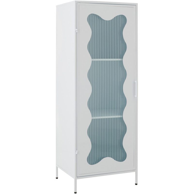 Armoire design Vague 1 porte Métal Verre ondulé Semi-transparent 