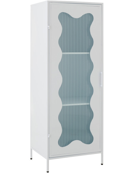 Armoire design Vague 1 porte Métal Verre ondulé Semi-transparent 