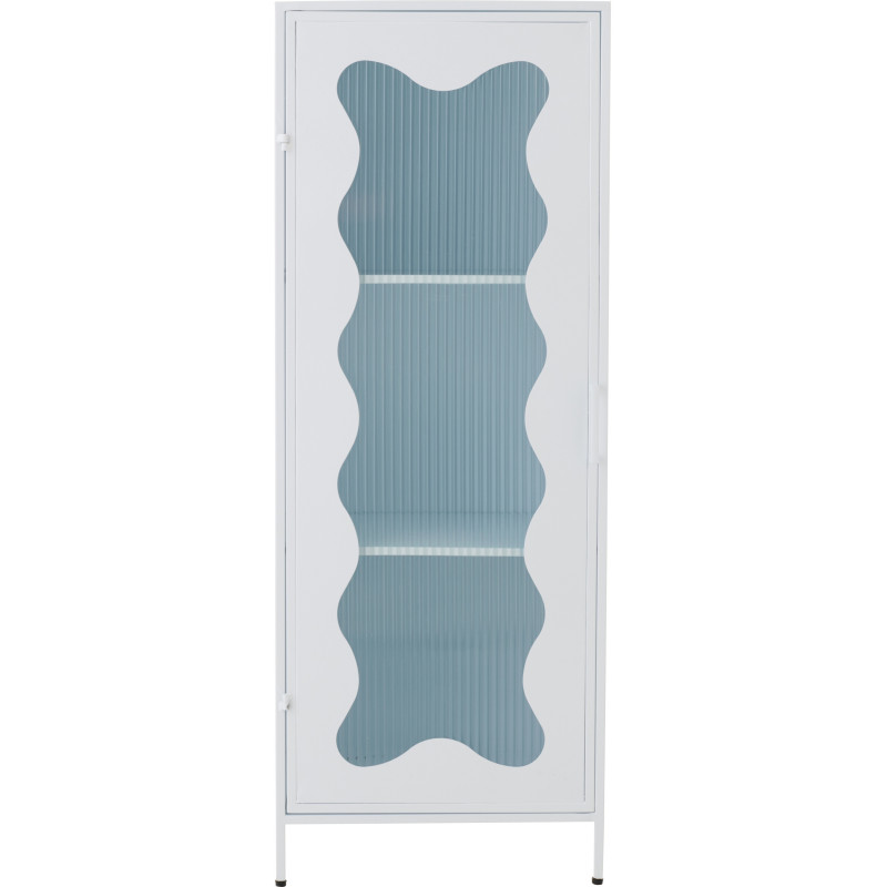 Armoire design Vague 1 porte Métal Verre ondulé Semi-transparent 
