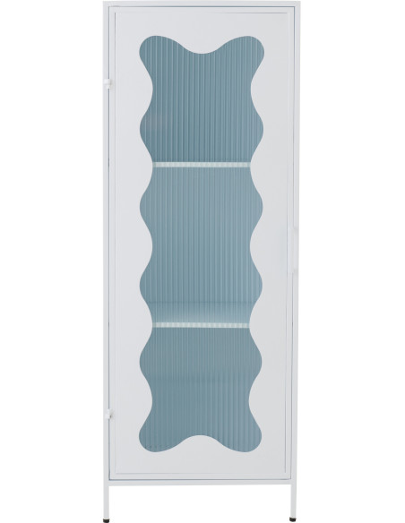 Armoire design Vague 1 porte Métal Verre ondulé Semi-transparent 