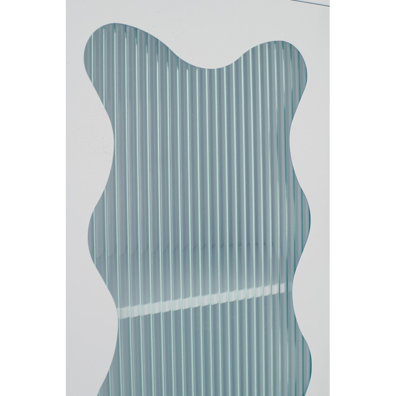 Armoire design Vague 1 porte Métal Verre ondulé Semi-transparent 