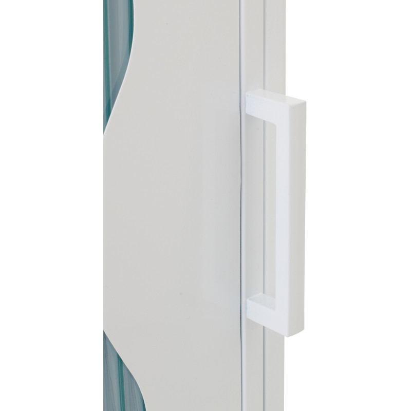 Armoire design Vague 1 porte Métal Verre ondulé Semi-transparent 