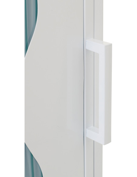 Armoire design Vague 1 porte Métal Verre ondulé Semi-transparent 