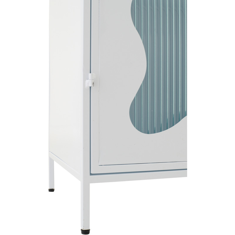 Armoire design Vague 1 porte Métal Verre ondulé Semi-transparent 