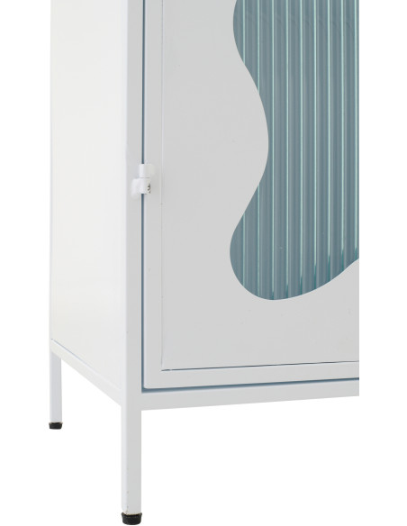 Armoire design Vague 1 porte Métal Verre ondulé Semi-transparent 