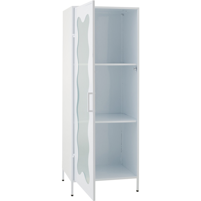 Armoire design Vague 1 porte Métal Verre ondulé Semi-transparent 