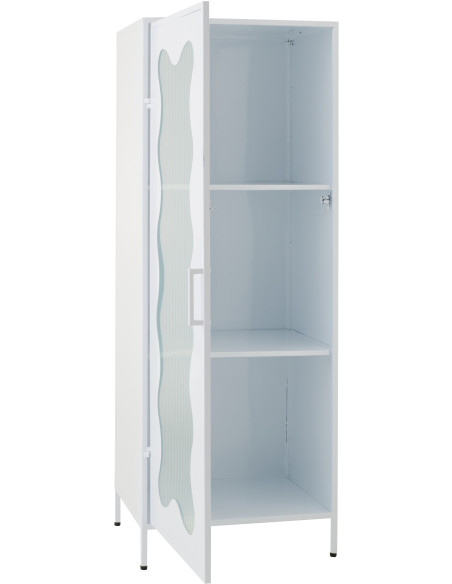 Armoire design Vague 1 porte Métal Verre ondulé Semi-transparent 