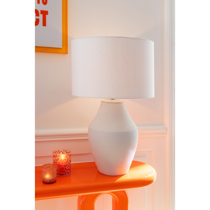 Lot de 2 Photophores art déco Verre Orange Blanc Motif graphique Oralya 