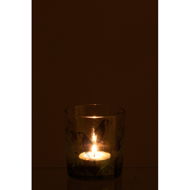 Photophore original Perroquet Verre Bleu Vert Tropica 