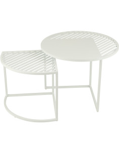 Table basse gigogne extérieure design Arrondie Métal Auréna 