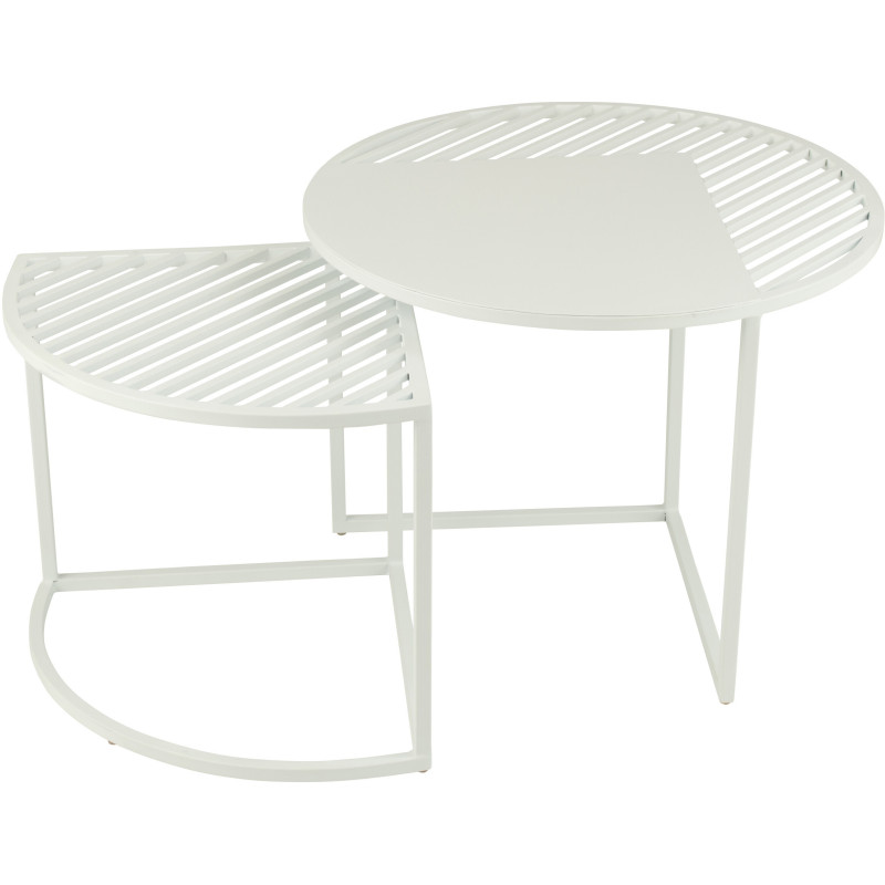 Table basse gigogne extérieure design Arrondie Métal Auréna 