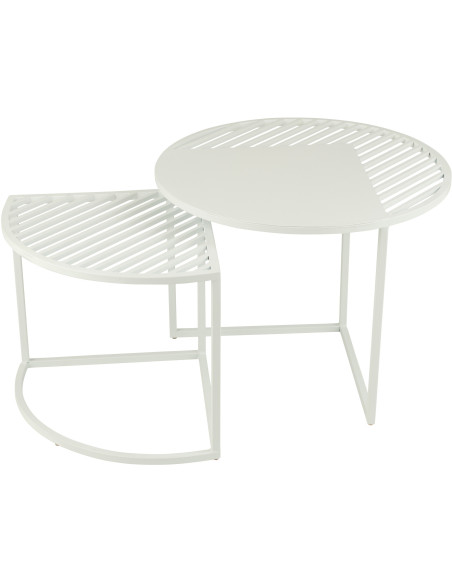 Table basse gigogne extérieure design Arrondie Métal Auréna 