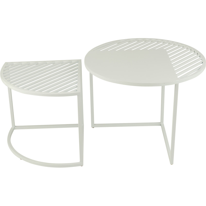 Table basse gigogne extérieure design Arrondie Métal Auréna 