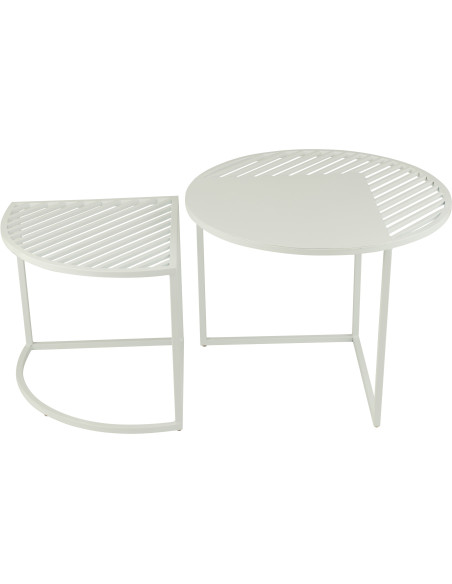 Table basse gigogne extérieure design Arrondie Métal Auréna 