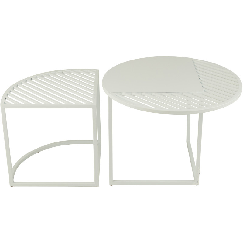 Table basse gigogne extérieure design Arrondie Métal Auréna 