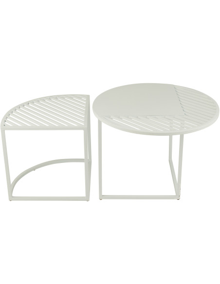 Table basse gigogne extérieure design Arrondie Métal Auréna 