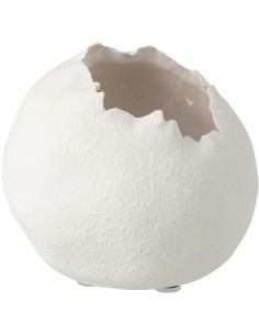Cache-pot design irrégulier organique Boule Argile Blanc Calcis 