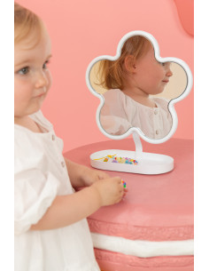 Miroir à poser design Fleur Métal Rose clair Clorélie 