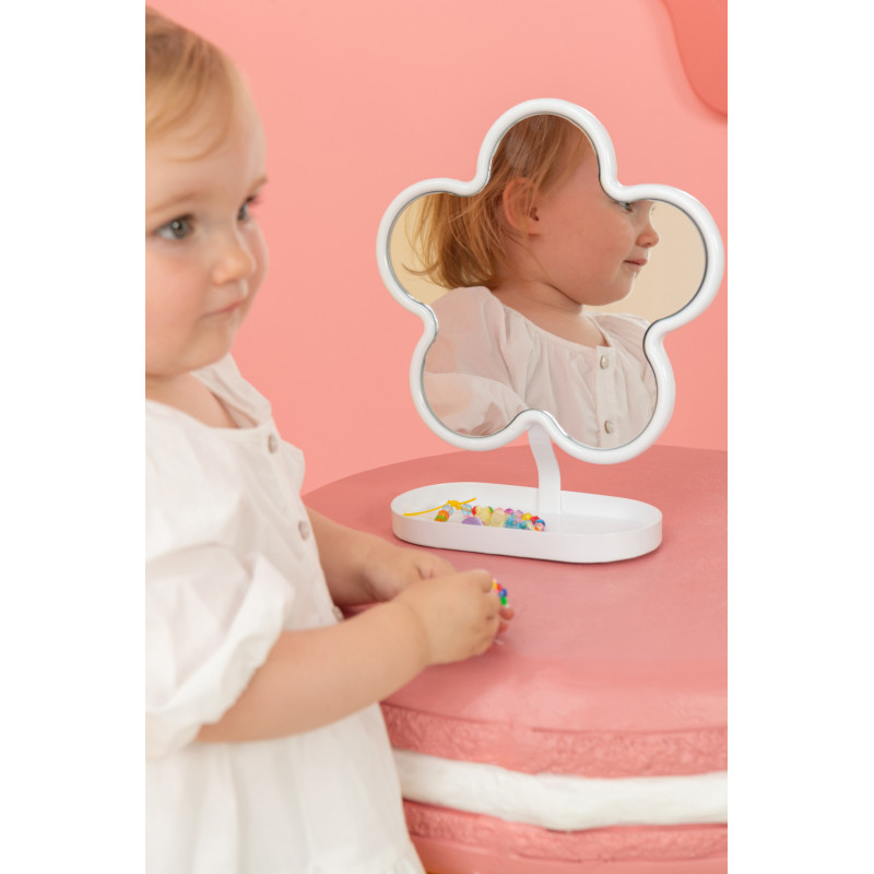 Miroir à poser design Fleur Métal Rose clair Clorélie 