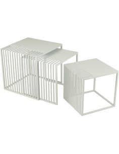 Table basse gigogne extérieure design Carrée Métal Auréna 