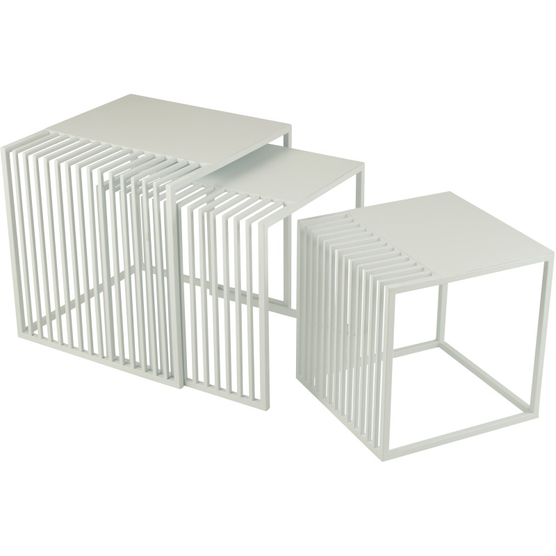 Table basse gigogne extérieure design Carrée Métal Auréna 