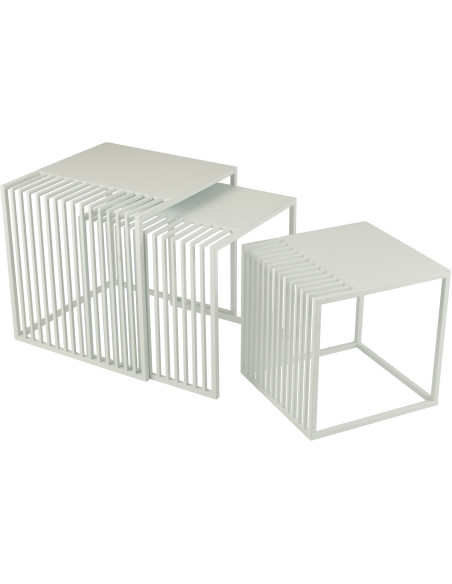 Table basse gigogne extérieure design Carrée Métal Auréna 