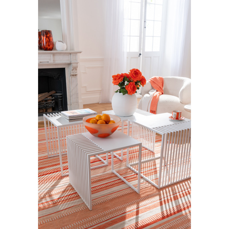 Table basse gigogne extérieure design Carrée Métal Auréna 