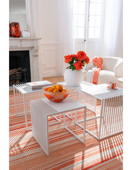 Table basse gigogne extérieure design Carrée Métal Auréna 