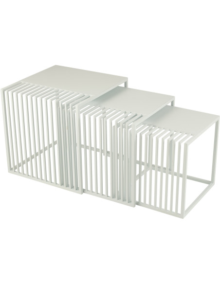 Table basse gigogne extérieure design Carrée Métal Auréna 