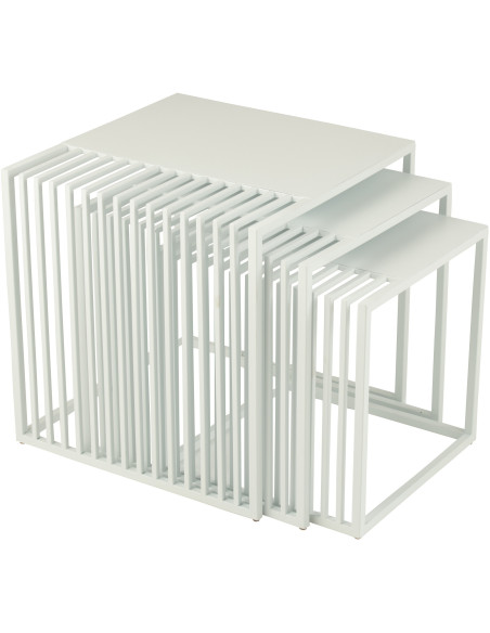 Table basse gigogne extérieure design Carrée Métal Auréna 