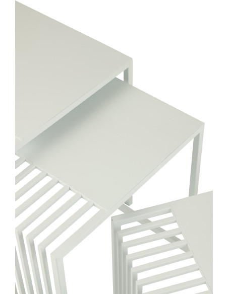 Table basse gigogne extérieure design Carrée Métal Auréna 