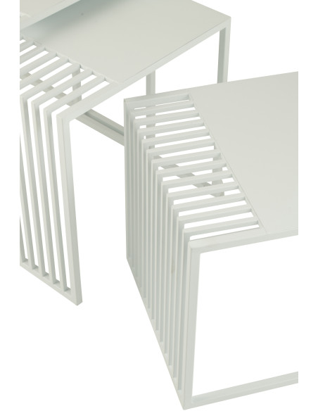 Table basse gigogne extérieure design Carrée Métal Auréna 