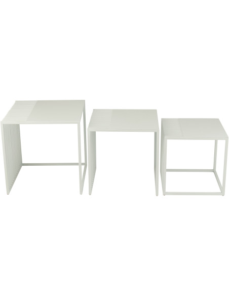 Table basse gigogne extérieure design Carrée Métal Auréna 