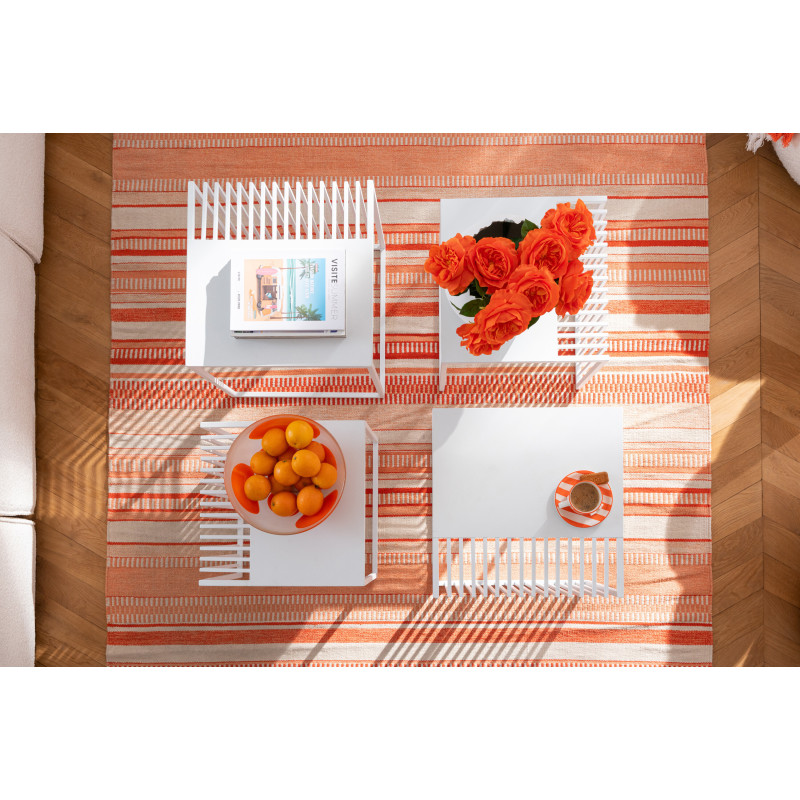 Table basse gigogne extérieure design Carrée Métal Auréna 