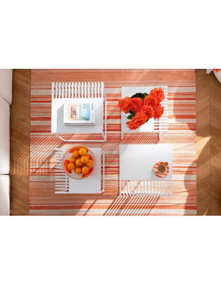 Table basse gigogne extérieure design Carrée Métal Auréna 