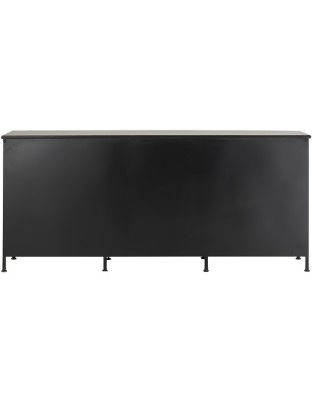 Grand Meuble d'apothicaire bas design 9 tiroirs Métal Noir Cade 