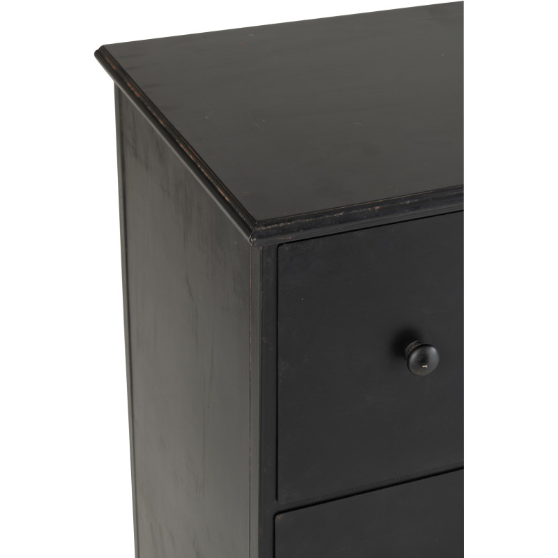 Grand Meuble d'apothicaire bas design 9 tiroirs Métal Noir Cade 
