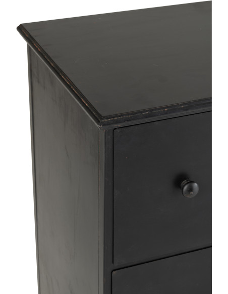 Grand Meuble d'apothicaire bas design 9 tiroirs Métal Noir Cade 