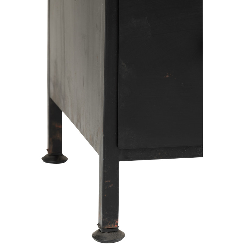 Grand Meuble d'apothicaire bas design 9 tiroirs Métal Noir Cade 