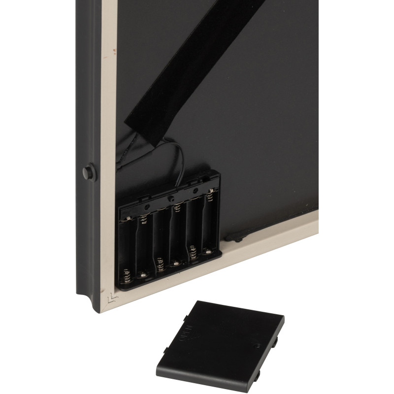 Toile murale peinte lumineuse design Léopard Boss Cadre en bois noir Néonyo 