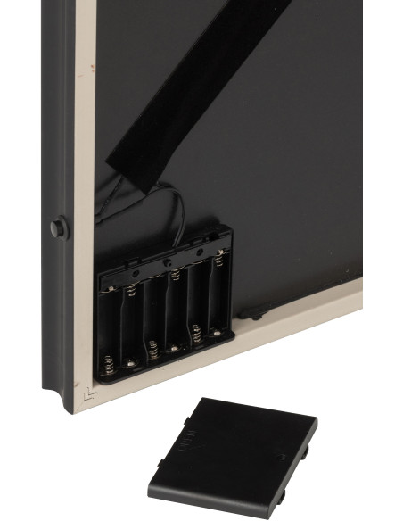 Toile murale peinte lumineuse design Léopard Boss Cadre en bois noir Néonyo 