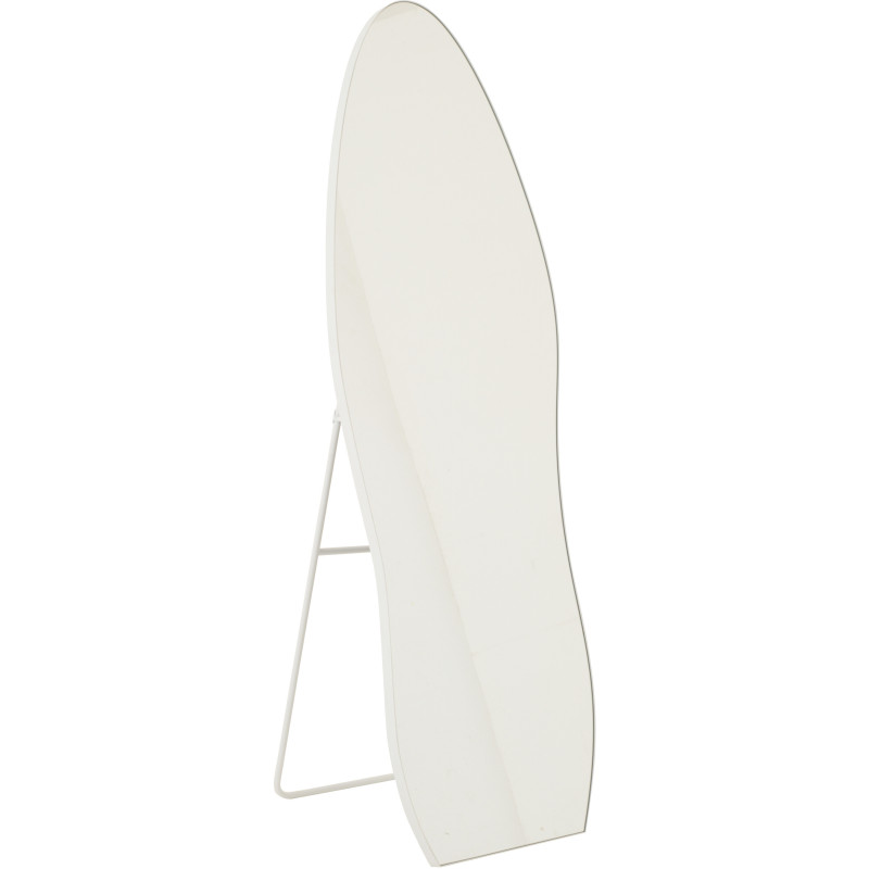 Grand Miroir sur pied design irrégulier Organique 56x180 Métal Blanc Odine 