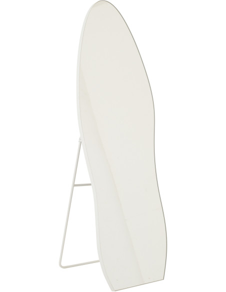 Grand Miroir sur pied design irrégulier Organique 56x180 Métal Blanc Odine 