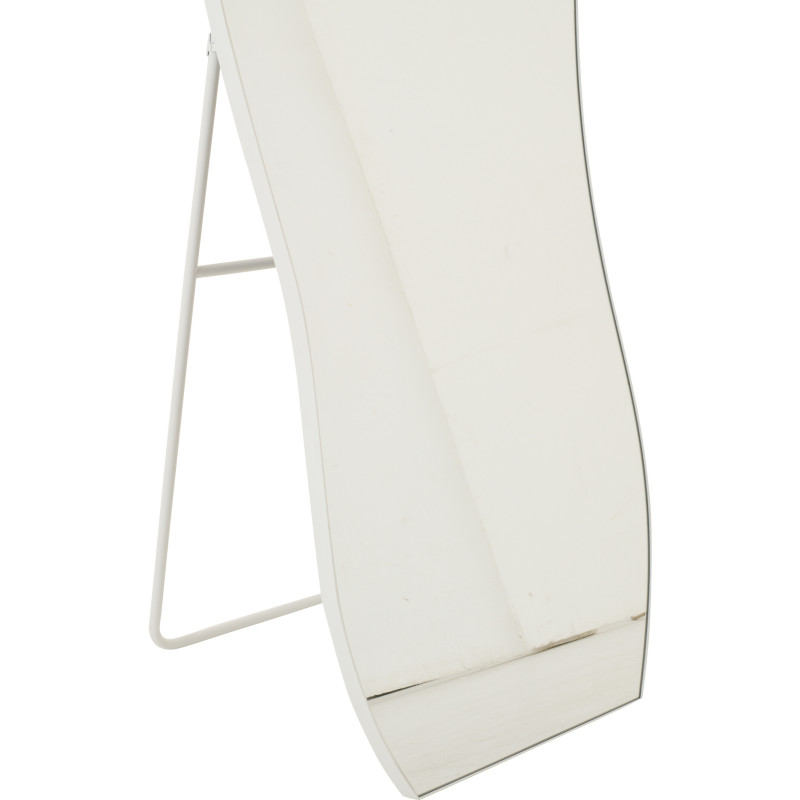 Grand Miroir sur pied design irrégulier Organique 56x180 Métal Blanc Odine 