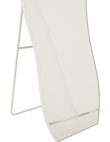Grand Miroir sur pied design irrégulier Organique 56x180 Métal Blanc Odine 