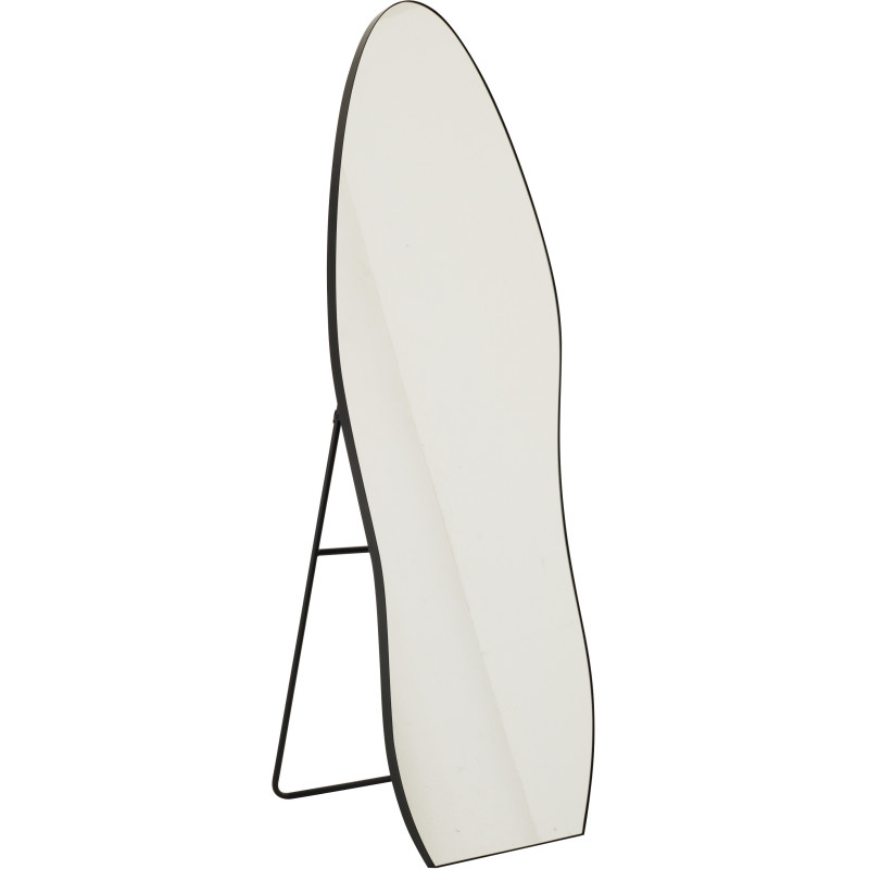 Grand Miroir sur pied design irrégulier Organique 56x180 Métal Noir Odine 